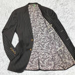 ポールスミスコレクション 【最高級！！individual order】Paul Smith collection テーラードジャケット XLサイズ ダークブラウン 茶 花柄