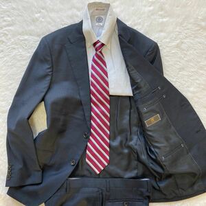 未使用◎現行タグ◎エルメネジルドゼニア『圧倒的高級感』Ermenegildo Zegna スーツ ネイビー AB6位 ストライプ XL相当 ジャケット 秋冬 