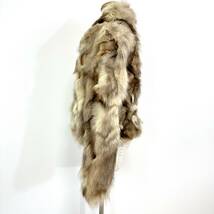 【貂商】 h1585 CUTE CUBE フォックス ハーフコート デザインコート フォックスコート セミロング 狐皮FOX fox身丈約50cm_画像3