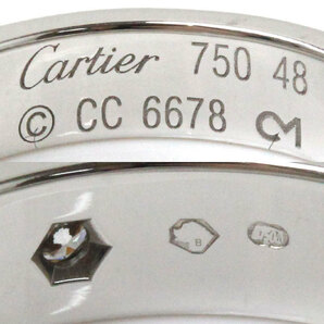 CARTIER カルティエ K18WG ホワイトゴールド ミニラブ 1Pダイヤ リング・指輪 B4050548 ダイヤモンド 8号 48 4.3g レディース 中古 美品の画像5