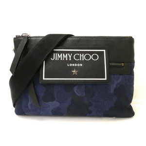 JIMMY CHOO ジミーチュウ カモフラージュ デニム ジャガード ショルダーバッグ KIMI-CDJ-0097 ユニセックス 中古 美品