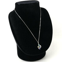 MIKIMOTO ミキモト K18WG ホワイトゴールド ネックレス ダイヤモンド0.18ct タンザナイト アクアマリン 5.4g 40cm レディース 中古_画像6