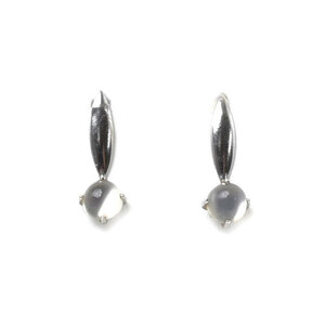 K14WG white gold earrings moonstone 0.2g lady's used 