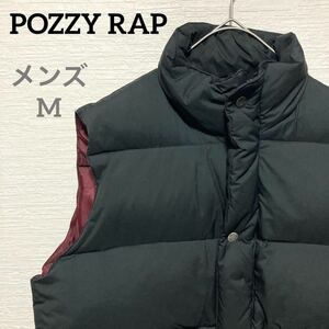 POZZY RAP　ポジ―ラップ　ジップアップ　ダウンベスト　ドローコード　黒M