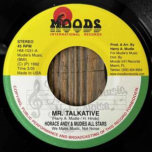 ★送料込み！美盤！ド渋！DRIFTER riddim！Killer！【Horace Andy - Mr. Talkative】7inch Moods International Records US