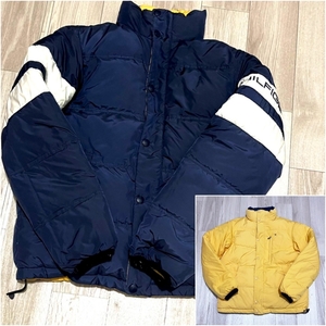 1円スタート【 TOMMY HILFIGER / トミーヒルフィガー 】 ★ 美品★ ダウンジャケット ★ リバーシブル ★ 2way ★ メンズ MからLサイズ