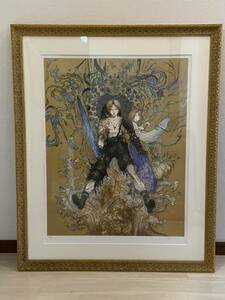 中古　天野喜孝 WATER WARRIOR ファイナルファンタジーX FF10 ティーダ&ユウナ リトグラフ 版画　保証書有り　66/100 