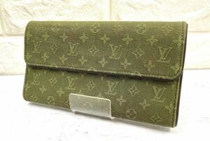 LOUIS VUITTON ルイヴィトン M92443 ポルトトレゾールインターナショナル モノグラムミニ 三つ折り 財布 グリーン系 fah 12H328A/30