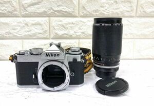 Nikon ニコン FM3A フィルム一眼レフカメラ シルバーボディ+Zoom-NIKKOR 35-200mm 1:3.5-4.5 レンズ 動作未確認 fah 12A512