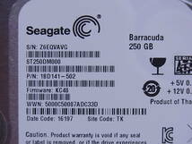 ◎L/868●シーゲイト Seagate☆3.5インチHDD(ハードディスク)☆250GB SATA600 7200rpm☆ST250DM000☆中古品_画像2