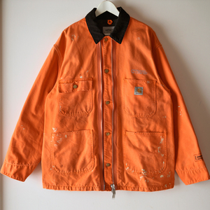 美品 Carhartt WIP × Heron Preston MICHIGAN COAT スワロスキー ダメージ加工 ダック ワークジャケット XL 定価112,200円 カーハート USA