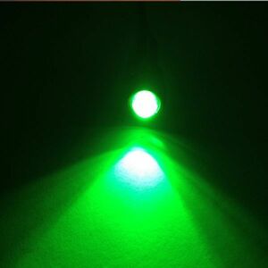 【匿名配送】 高輝度 LED イーグルアイ 黒ボディ グリーン 2個セット 12V アルミ合金 LEDスポットライト デイライト スポットライト 緑