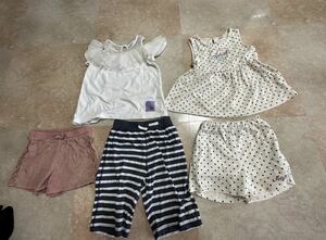 まとめ売り サイズ130 ズボン トップス セット アップ上下セット H&M ANAPショートパンツ ボーダー女の子 kids 子供 小学生 子供服 シャツ 