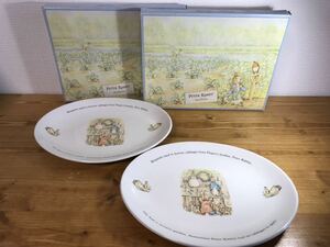 12-23 WEDGWOOD ウェッジウッド PETER RABBIT ピーターラビット プレート 食器 お皿 2点 セット 箱付き