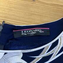 12-25 LEONARD PARIS レオナール ファッション パリ レディース トップス 半袖 ハーフジップ プリント 総柄 花柄 カットソー サイズ LL_画像8