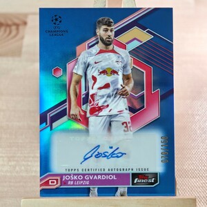 150枚限定 ヨシュコ・バルディオル 2022-23 Topps Finest UEFA Josko Gvardiol Auto RB Leipzig 直筆サインカード 079/150