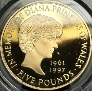 【英国大型金貨】(ダイアナ妃 40g/91.7%金 PCGS-PR65 1999年銘)