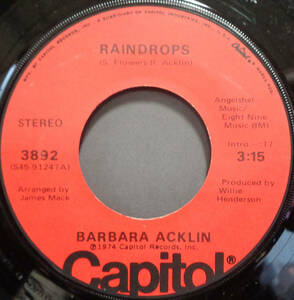 【SOUL 45】BARBARA ACKLIN - HERE YOU COME AGAIN / RAINDROPS (s231216021) *not on lp