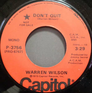 【SOUL 45】WARREN WILSON - DON'T QUIT / (STEREO) (s231201010) 