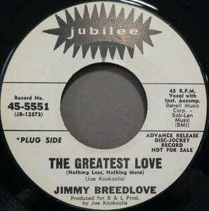 【SOUL 45】JIMMY BREEDLOVE - THE GREATEST LOVE / A JEALOUS FOOL (s231202012) 