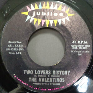 【SOUL 45】VALENTINOS - TWO LOVERS HISTORY / YOU'VE GOT THE KIND OF LOVE THAT'S FOR REAL (s231221015)の画像1