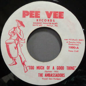 【SOUL 45】AMBASSADORS - TOO MUCH OF A GOOD THING / WHOLE LOTTA SOUL (s231210033) *70's reissue