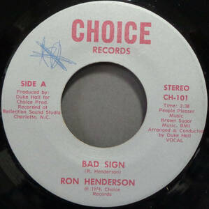 【SOUL 45】RON HENDERSON - BAD SIGN / (INSTR.) (s231208041) 