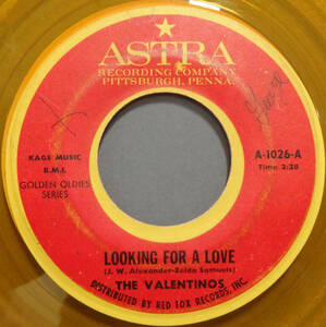 【SOUL 45】VALENTINOS - LOOKING FOR A LOVE / SOMEWHERE THERE'S A GIRL (s231212003) *yellow vinyl