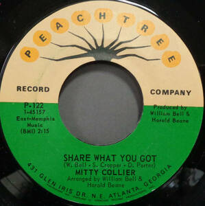 【SOUL 45】MITTY COLLIER - SHARE WHAT YOU GOT / I'D LIKE TO CHANGE PLACES (s231231004) 