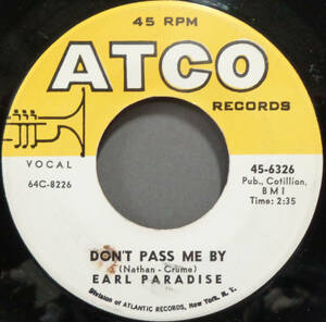 【SOUL 45】EARL PARADISE - YOU'RE ALL I NEED / DON'T PASS ME BY (s231208026) 