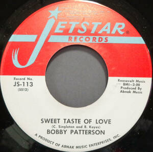 【SOUL 45】BOBBY PATTERSON - SWEET TASTE OF LOVE / BUSY BUSY BEE (s231215005) 