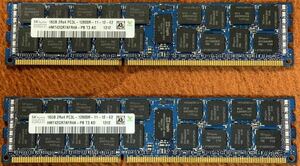 DDR3 1600 PC3L-12800R Registered 16GB SK hynix HMT42GR7AFR4A-PB T3 AD 2枚 合計32GB サーバー用 ECC メモリ 自作サーバー 交換部品