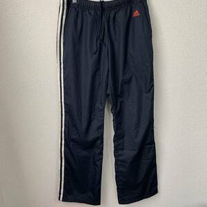 【USED】adidas アディダスナイロンパンツ シャカパン レディースLサイズ　ネイビー　スポーツトレーニングウェア　作業着　ランニング