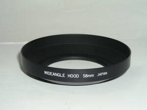 5474●● WIDEANGLE FOOD 58mm JAPAN、広角レンズ用メタルフード、取り付け径58mmネジ 外径95mm ●