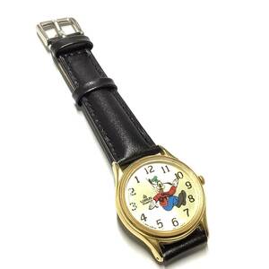 [ ultra rare! belt & battery replaced ]90 period Seiko SEIKO LORUS Disney Goofy backspin wristwatch character watch 