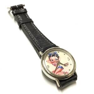 [ rare & Vintage, battery replaced ]2004 year made BettyBoopbetib-pbeti*b-pbeti Chan wristwatch character watch American Comics 