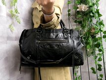 ●超美品●BALENCIAGA バレンシアガ●ザ シティ●カーフ レザー 本革●2way ハンド バッグ●黒●クロム金具●肩掛け●B5 書類●Js42108_画像1