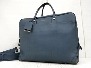 ◆GLOBE-TROTTER グローブトロッター◆メンズ◆カーフ レザー 本革◆2way ビジネス バッグ ブリーフケース◆ブルー シルバー金具◆A3251