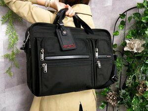 ●超美品●TUMI トゥミ●メンズ●アルファ●26141D4●ナイロン カーフ レザー 本革●2way ビジネス ショルダー バッグ●黒●書類●Js42955