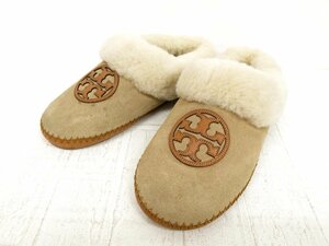 ◆超美品◆TORY BURCH トリーバーチ◆ロゴ◆ムートン ボア◆スリッポン シューズ◆ベージュ◆サイズ不明◆靴◆冬用◆レディース◆A3543