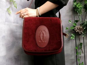 ●超美品●Cartier カルティエ●マスト●スエード カーフ レザー 本革●ショルダー バッグ●ボルドー●G金具●ヴィンテージ●書類●Js42964