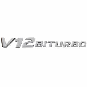 返品保証/2個/メルセデスベンツ ［シルバー］V12BITURBO エンブレム 2個SET/ W166 W212 W216 W218 W221 AMG E63 S63 CL63 ML63 AMG 社外品の画像3