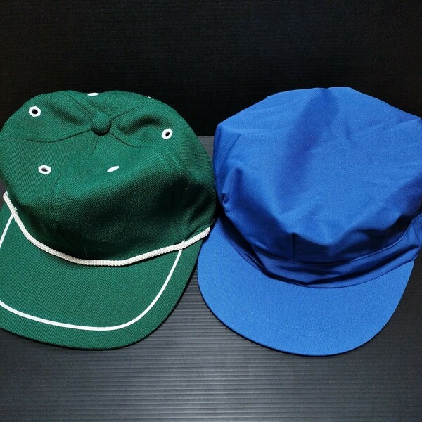 ● 日本製「レトロ キャップ・ワークキャップ」帽子　作業　農業　工業　グリーン　ブルー　緑　青