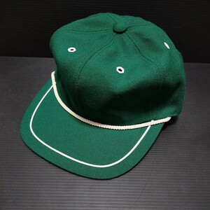 ● 日本製「レトロ キャップ」表記サイズ：Ｌ　　帽子　作業　農業　グリーン　緑
