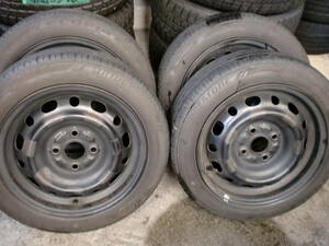 鉄ホイール　14×6　PCD100　+45★165/55R14　ブリヂストン　NH100C　4本＃希少　マツダデミオの鉄ホイール