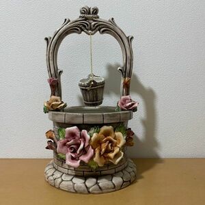 カポディモンテ イタリア製 陶器 桶 花　(MST855)
