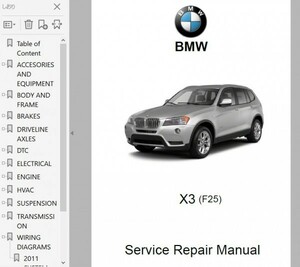 BMW X3 F25 整備書 修理書 リペアマニュアル ボディー修理 配線図　ワークショップマニュアル