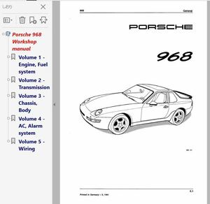  Porsche 968 Work магазин manual Ver1 ( сервисная книжка ) схема проводки 