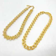 ■MONET(モネ)アクセサリー13点おまとめ■d重量約170.5g ゴールドカラー monet earring broach pendant necklace jewelry accessory CE0 _画像3