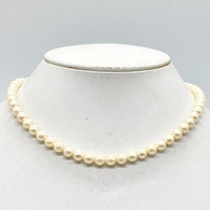 ■アコヤ本真珠ネックレス■d 約21.0g 約6.0~6.5mm あこや パール pearl necklace jewelry accessory silver DB0/DE0